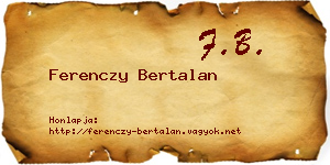 Ferenczy Bertalan névjegykártya