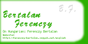 bertalan ferenczy business card